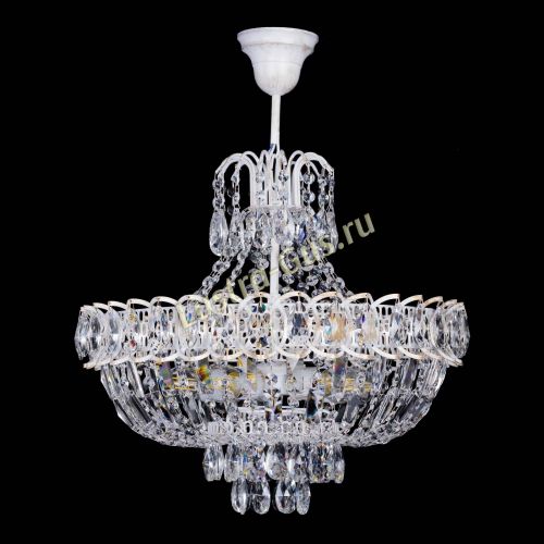 Люстра Астра Белая с подвесом в Подольске Гусь Хрустальный