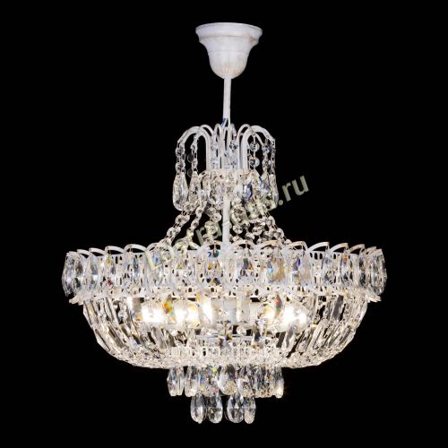 Люстра Астра Белая с подвесом в Подольске Гусь Хрустальный