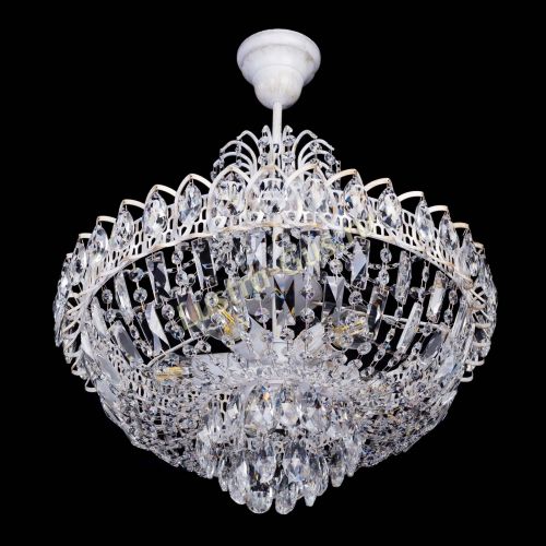 Люстра Астра Белая с подвесом в Подольске Гусь Хрустальный