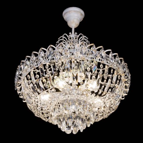 Люстра Астра Белая с подвесом в Подольске Гусь Хрустальный