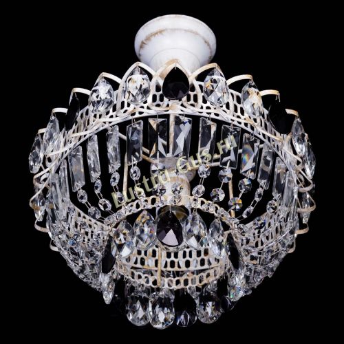 Люстра Астра Бутон №1 Черная - белая с подвесом в Подольске Гусь Хрустальный