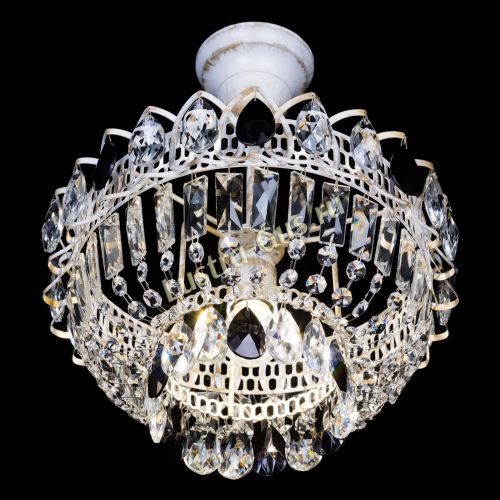 Люстра Астра Бутон №1 Черная - белая с подвесом в Подольске Гусь Хрустальный