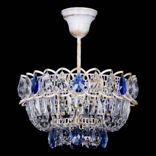 Люстра Астра Бутон №1 Синяя - белая с подвесом в Подольске Гусь Хрустальный