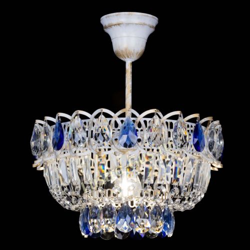 Люстра Астра Бутон №1 Синяя - белая с подвесом в Подольске Гусь Хрустальный