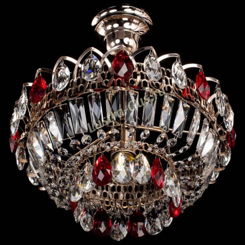 Люстра Астра Бутон №1 с подвесом Красная в Подольске Гусь Хрустальный