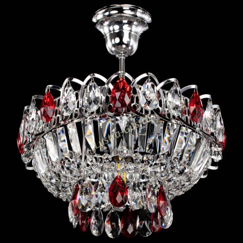 Люстра Астра Бутон №1 с подвесом Красная в Подольске Гусь Хрустальный
