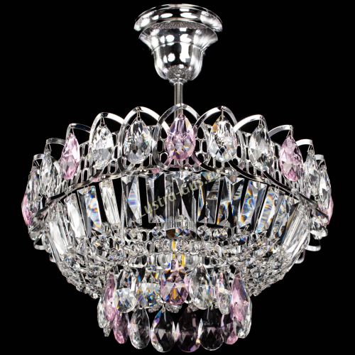 Люстра Астра Бутон №1 с подвесом Розовая в Подольске Гусь Хрустальный