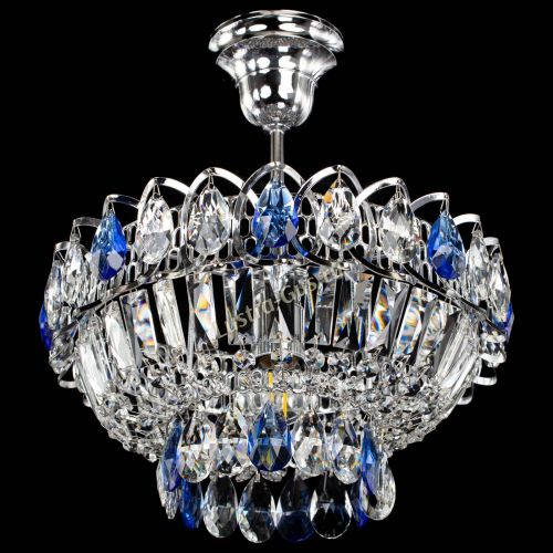 Люстра Астра Бутон №1 с подвесом Синяя в Подольске Гусь Хрустальный