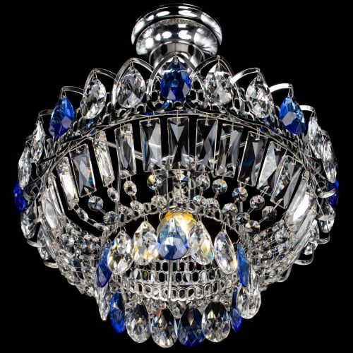 Люстра Астра Бутон №1 с подвесом Синяя в Подольске Гусь Хрустальный