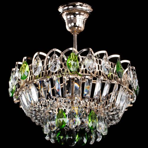 Люстра Астра Бутон №1 с подвесом Зеленая в Подольске Гусь Хрустальный