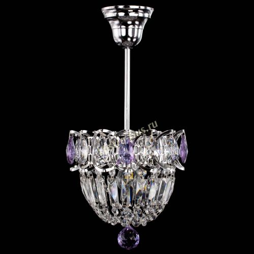 Люстра Астра Купол №1 с подвесом Фиолетовая в Подольске Гусь Хрустальный