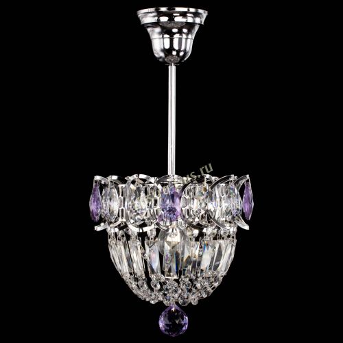 Люстра Астра Купол №1 с подвесом Фиолетовая в Подольске Гусь Хрустальный