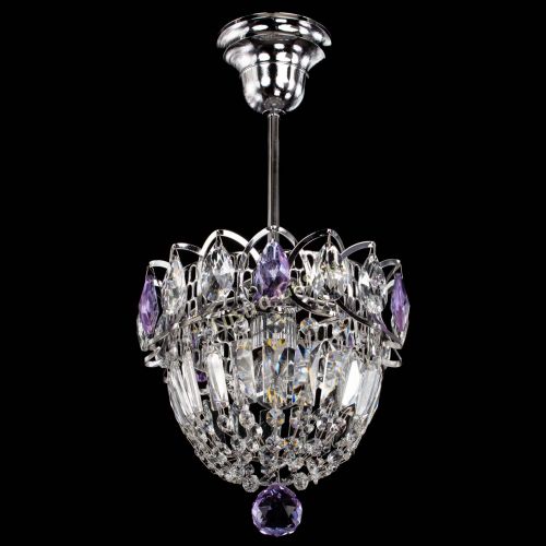 Люстра Астра Купол №1 с подвесом Фиолетовая в Подольске Гусь Хрустальный
