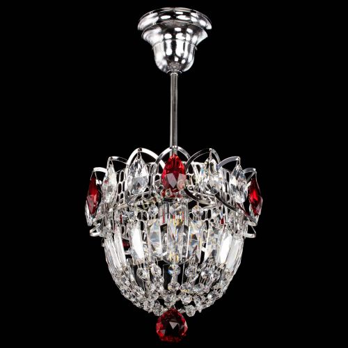 Люстра Астра Купол №1 с подвесом Красная в Подольске Гусь Хрустальный