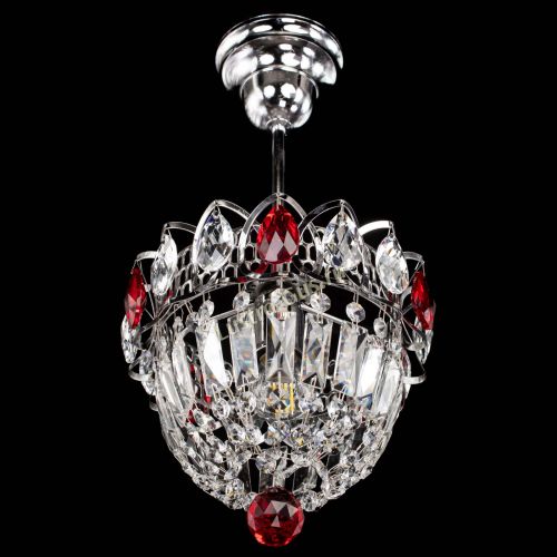 Люстра Астра Купол №1 с подвесом Красная в Подольске Гусь Хрустальный