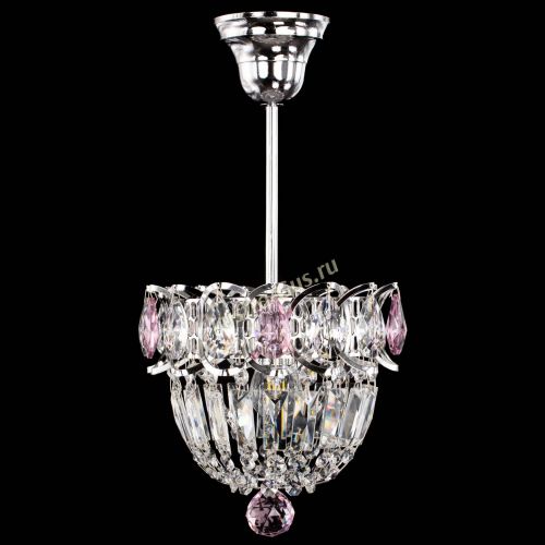 Люстра Астра Купол №1 с подвесом Розовая в Подольске Гусь Хрустальный