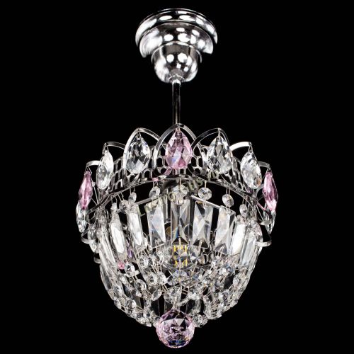 Люстра Астра Купол №1 с подвесом Розовая в Подольске Гусь Хрустальный