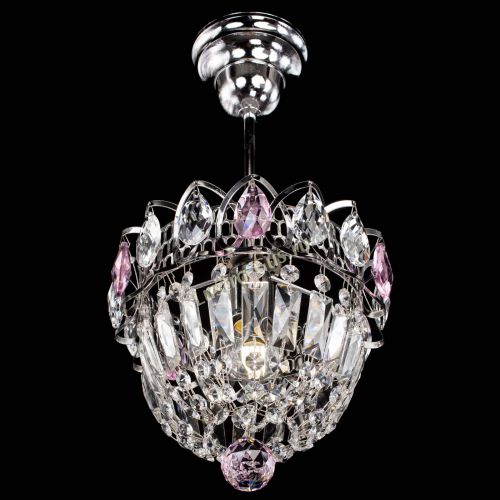 Люстра Астра Купол №1 с подвесом Розовая в Подольске Гусь Хрустальный