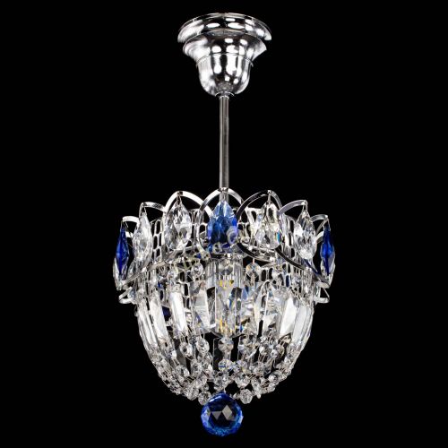 Люстра Астра Купол №1 с подвесом Синяя в Подольске Гусь Хрустальный