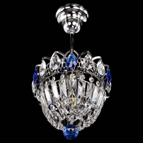 Люстра Астра Купол №1 с подвесом Синяя в Подольске Гусь Хрустальный
