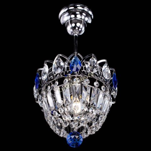Люстра Астра Купол №1 с подвесом Синяя в Подольске Гусь Хрустальный