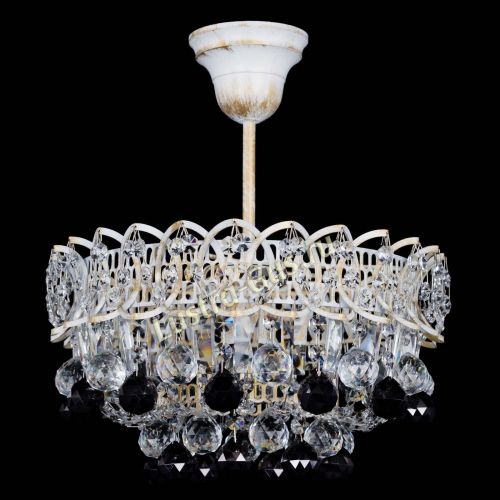 Люстра Астра шар №1 Черная белая в Подольске Гусь Хрустальный