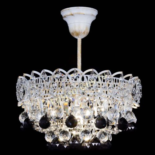 Люстра Астра шар №1 Черная белая в Подольске Гусь Хрустальный