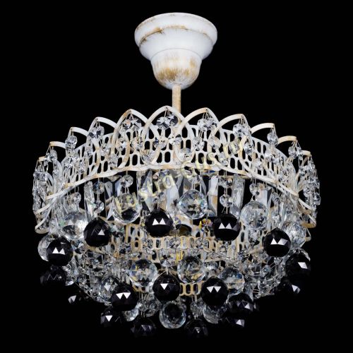 Люстра Астра шар №1 Черная белая в Подольске Гусь Хрустальный
