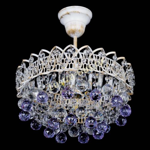 Люстра Астра шар №1 Фиолетовая белая в Подольске Гусь Хрустальный