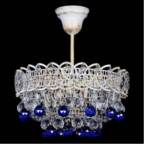 Люстра Астра шар №1 Синяя белая в Подольске Гусь Хрустальный
