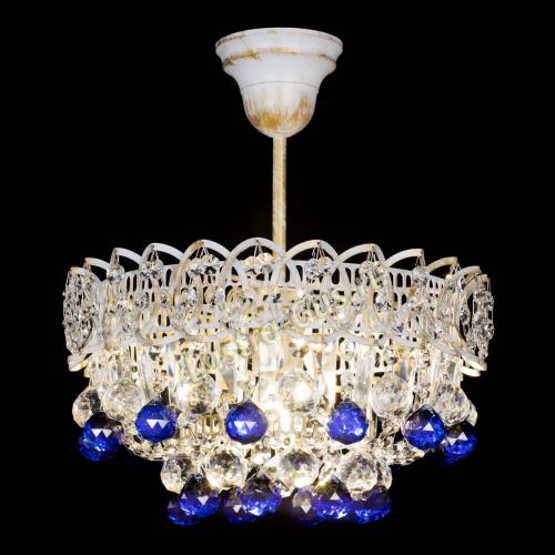 Люстра Астра шар №1 Синяя белая в Подольске Гусь Хрустальный