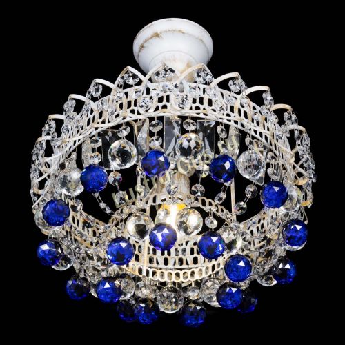 Люстра Астра шар №1 Синяя белая в Подольске Гусь Хрустальный