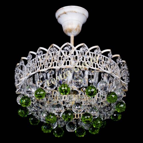 Люстра Астра шар №1 Зеленая белая в Подольске Гусь Хрустальный