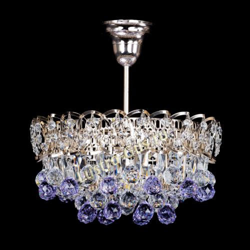 Люстра Астра шар фиолетовая 1 лампа в Подольске Гусь Хрустальный