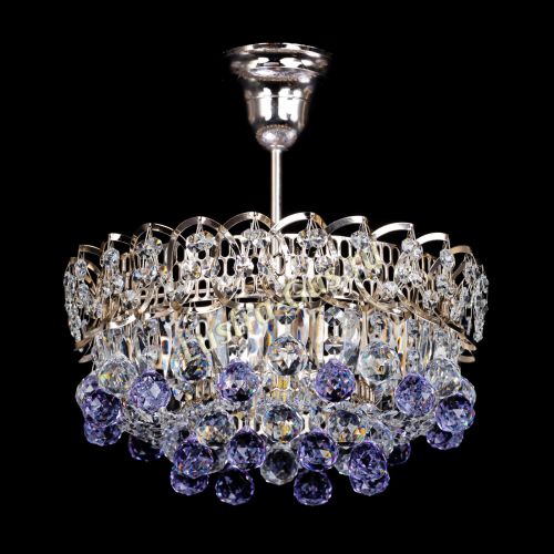Люстра Астра шар фиолетовая 1 лампа в Подольске Гусь Хрустальный