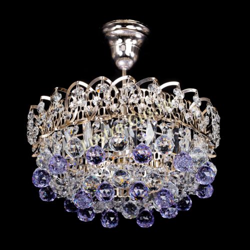 Люстра Астра шар фиолетовая 1 лампа в Подольске Гусь Хрустальный