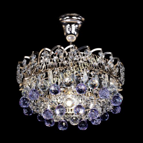 Люстра Астра шар фиолетовая 1 лампа в Подольске Гусь Хрустальный