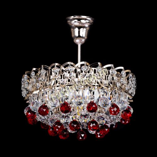 Люстра Астра шар красная 1 лампа в Подольске Гусь Хрустальный