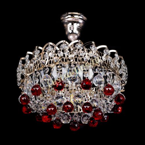 Люстра Астра шар красная 1 лампа в Подольске Гусь Хрустальный