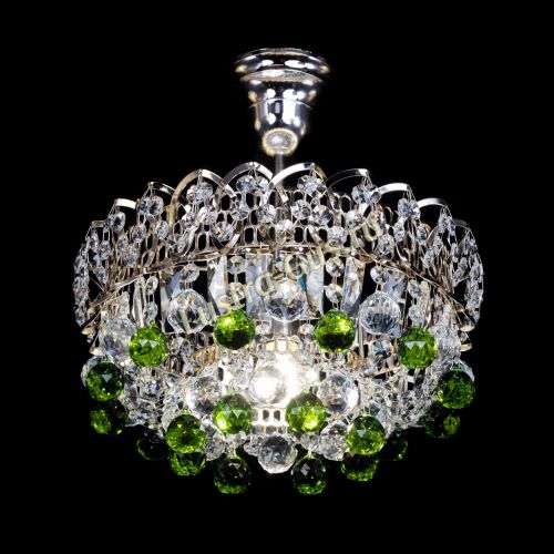 Люстра Астра шар зеленая 1 лампа в Подольске Гусь Хрустальный