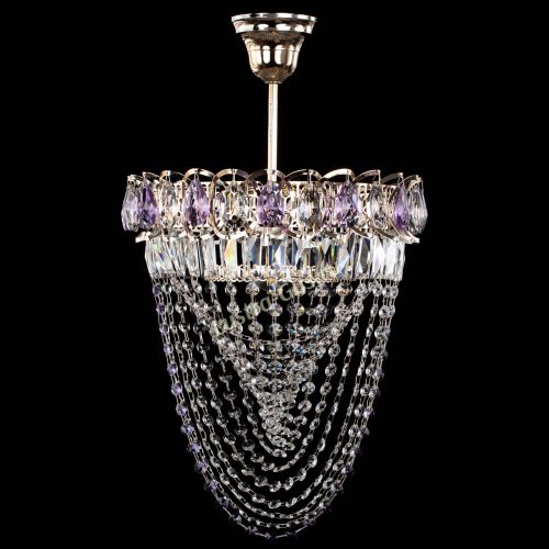 Люстра Астра Водоворот с подвесом №1 фиолетовая в Подольске Гусь Хрустальный
