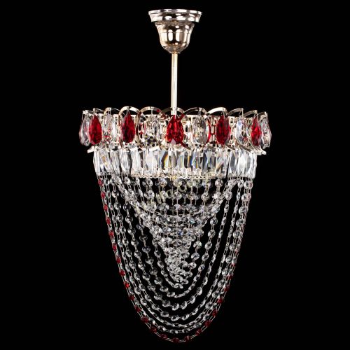 Люстра Астра Водоворот с подвесом №1 красная в Подольске Гусь Хрустальный