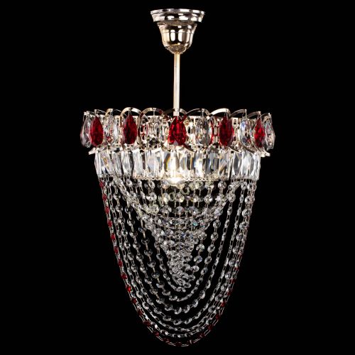 Люстра Астра Водоворот с подвесом №1 красная в Подольске Гусь Хрустальный
