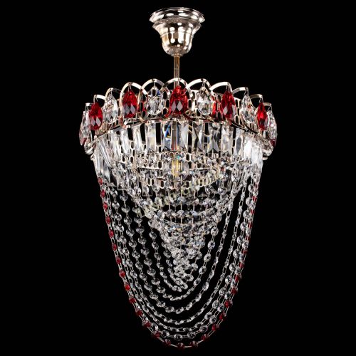 Люстра Астра Водоворот с подвесом №1 красная в Подольске Гусь Хрустальный