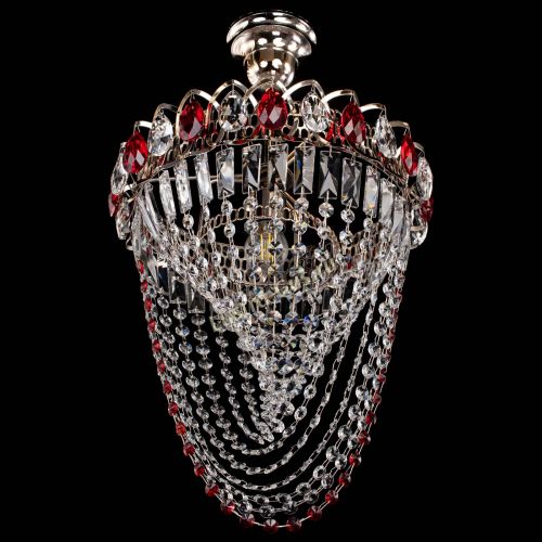 Люстра Астра Водоворот с подвесом №1 красная в Подольске Гусь Хрустальный