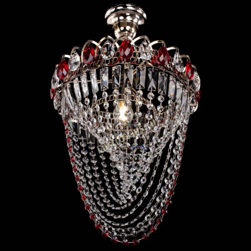 Люстра Астра Водоворот с подвесом №1 красная в Подольске Гусь Хрустальный