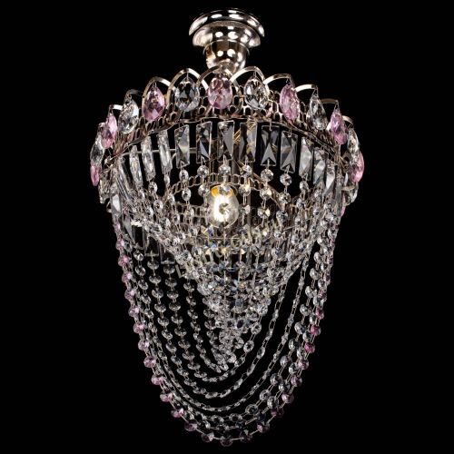 Люстра Астра Водоворот с подвесом №1 розовая в Подольске Гусь Хрустальный