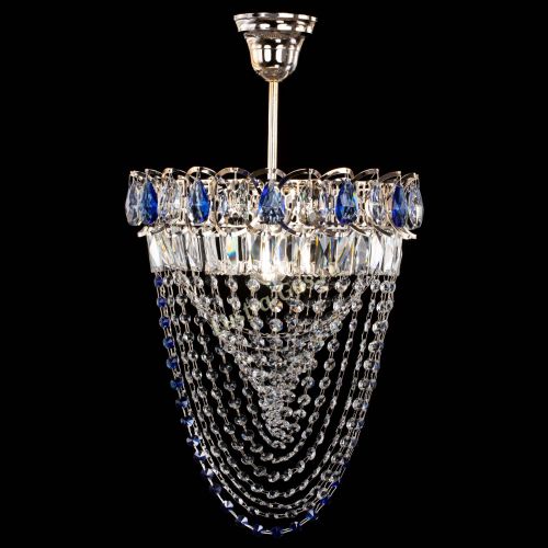 Люстра Астра Водоворот с подвесом №1 синяя в Подольске Гусь Хрустальный