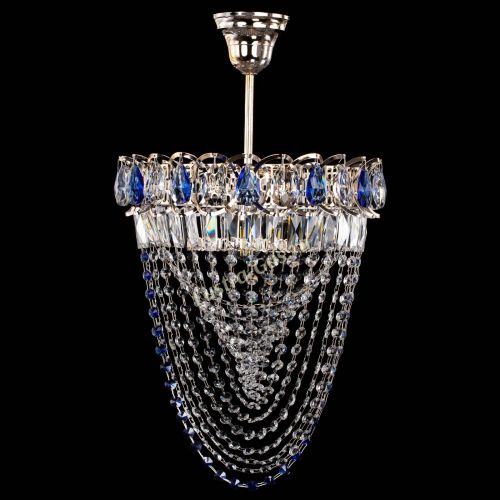 Люстра Астра Водоворот с подвесом №1 синяя в Подольске Гусь Хрустальный