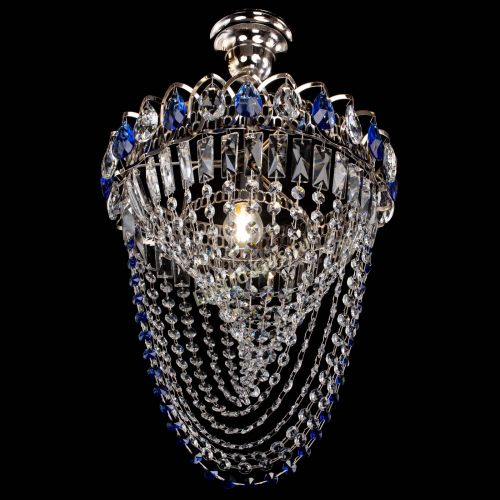 Люстра Астра Водоворот с подвесом №1 синяя в Подольске Гусь Хрустальный